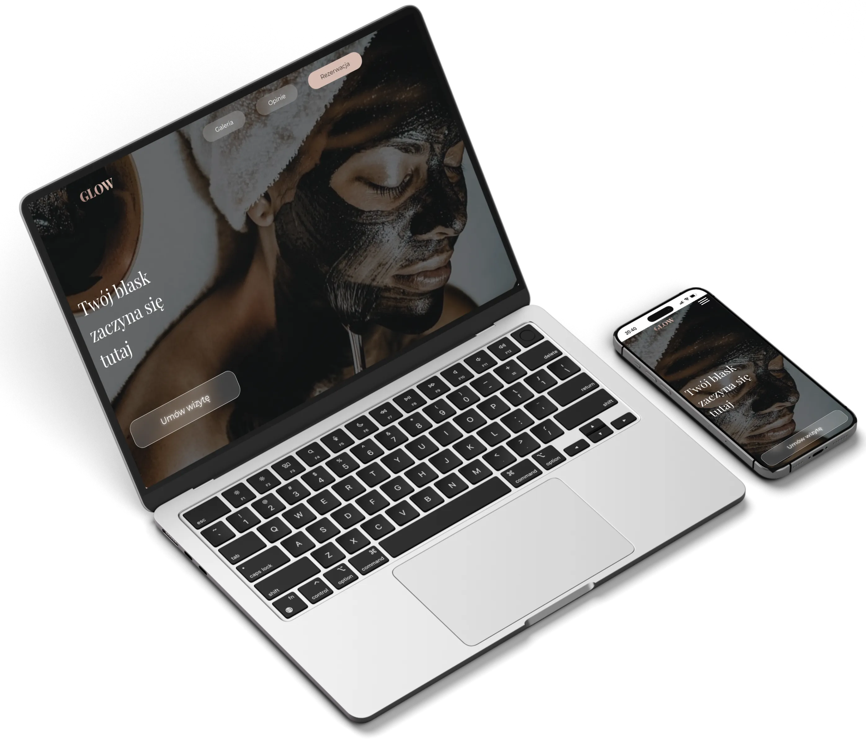 Strona internetowa salonu beauty – widok desktop